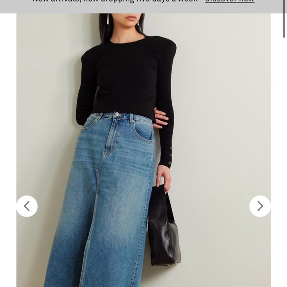 L'agence Sky Button Detail Crop Crew Sweater - Picture 1 of 13